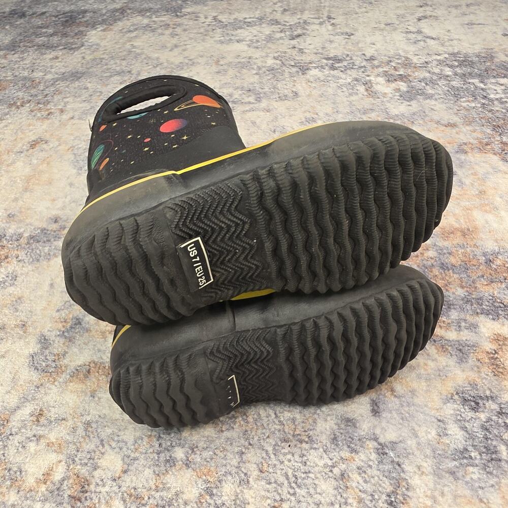Lone Cone Boots Kids Size 7 Black MudBoot Space Planets Waterproof Winter Snow - Picture 8 of 13